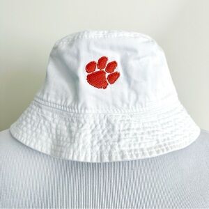 Nike Clemson Tigers Bucket Hat Medium Large Paw Print Embroidered White Orange